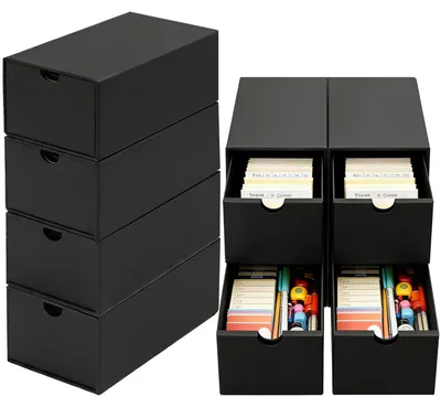 Image de Omgoods - Coffret de 8 boîtes format A7 - Organisez vos cartes et vos documents