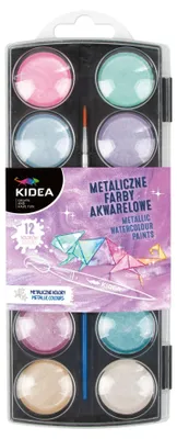 Productafbeelding van Metallic aquarelverf, 12 kleuren, merk Schulwasser, met glitter