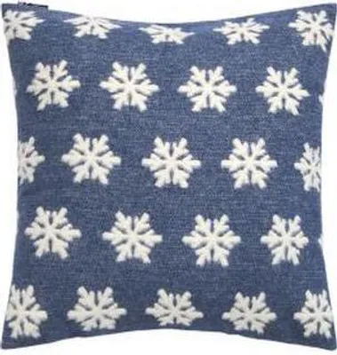 Produktbild von David Fussenegger Kissenhülle Carla 'Schneeflocke' 50 x 50 cm Jeans- Blau