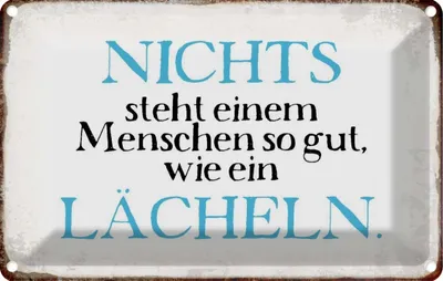 Produktbild von vianmo Blechschild 12x18 cm nichts steht so gut wie Lächeln Spruch Zitat