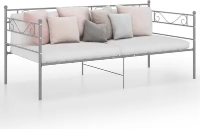 Zdjęcie produktu dla The Living Store Sofa rozkładana Szara metalowa rama łóżka 90x200 cm