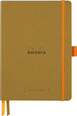 Produktbild von Rhodia Goalbook A5 120 Bl elfenbein 90g, Dot/punktkariert Gold 117811C