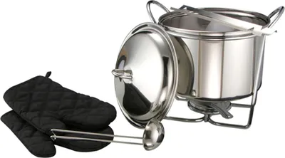 Produktbild von HI 16177 Feuerzangenbowle-Set aus Edelstahl für ca. 3,5 l, silber/schwarz, 7-teilig (1 Set)