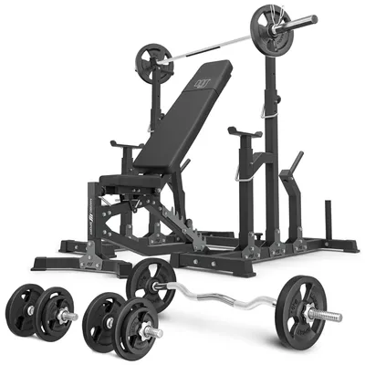 Produktbild von Marbo Sport - Set MS11_2.0_83KG | Doppelseitig verstellbare Hantelbank + verstellbare Ständer + Stangen- und Hantelscheiben Set 83 kg