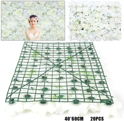 Obrázek produktu pro 20 kusů Umělé květinové stěny Rose Wall, DIY Svatební místo dekorace pozadí strana bílá