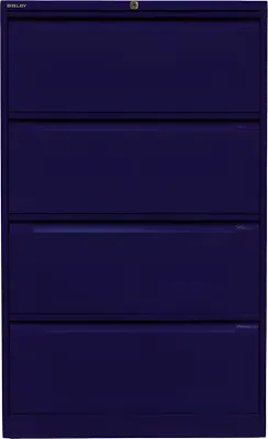 Produktbild von BISLEY DF3 Hängeregistraturschrank oxfordblau 4 Schubladen 80,0 x 62,2 x 132,1 cm