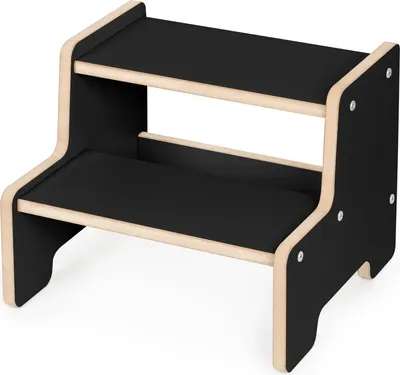 Produktbild von Obubu Tritthocker für Kinder, Montessori, Tritthocker Kinder, 2 Stufen - Schwarz