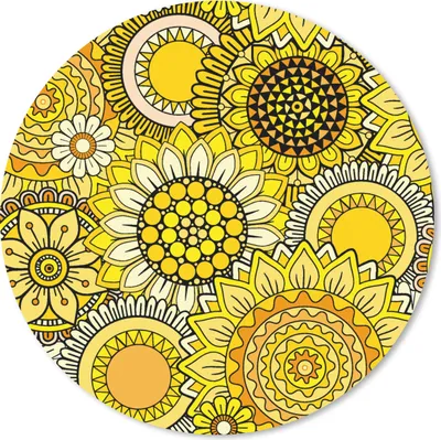 Produktbild von MuchoWow® Mauspad Mousepad Sonnenblume - Muster - Gelb 40x40 cm - Mousepads - Maus Mat - Pad - Mausunterlage - Schreibtisch Accessoires