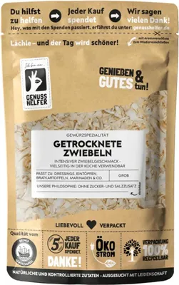 Produktbild von Zwiebeln, getrocknet, ideal zum Kochen und für herzhafte Dips, 75g