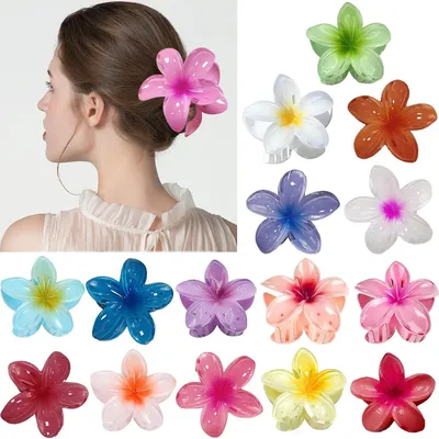Produktbild von Blumen Haarklammern für Damen, 15 Stück Plumeria Blüten (8cm) mit Rutschfesten Zacken für Starker Halt – Bunte Mischung für Alle Haartypen, Ideal für Party, Hochzeit, Urlaub (A) | Hawaiianische Plumeria Blumen, 8 cm, verschiedene Farben. Für feines und dickes Haar. Ideal für Partys