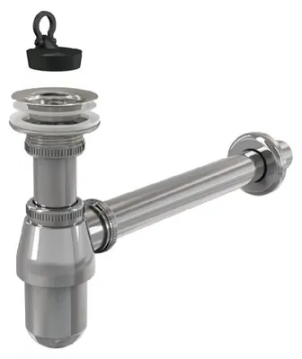 Obrázok produktu pre Umývadlový sifón DN32, s výpusťou 5/4" - kovový, chróm
