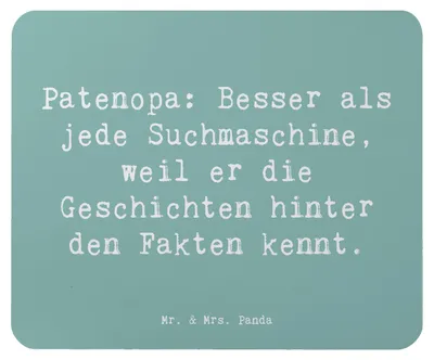 Produktbild von Mr. & Mrs. Panda Mauspad Spruch Patenopa Geschichten - Meeresbrise - Geschenk, computer, Mousepad, Lebensweisheit, Verwandte, Großvater, pc mausunterlage, Patenschaft