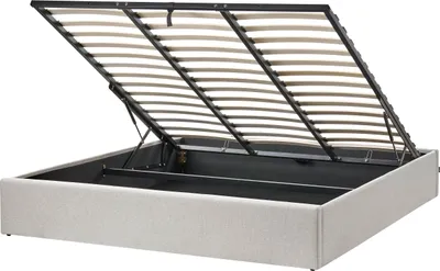 Obrázek produktu pro BELIANI Čalouněná postel s úložným prostorem 180 x 200 cm světle šedá nábytek do ložnice moderní stylový
