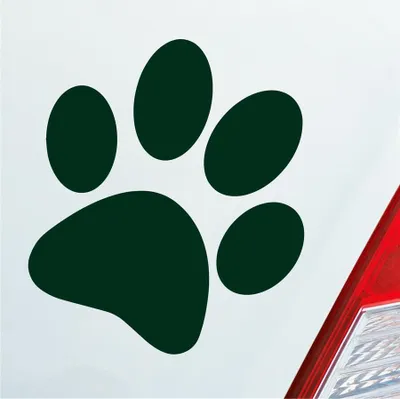 Produktbild von Auto Aufkleber Hundepfote Pfote Hund Fote Tatze 10x11 cm Dunkelgrün Sticker Heckscheibenaufkleber