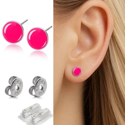Produktbild von Medizinische Ohrstecker Erstohrstecker Neon Dots Studex System 75 Neon pink