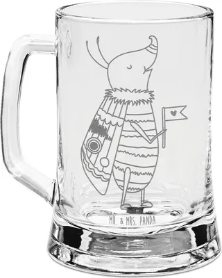 Produktbild von Mr. & Mrs. Panda Krug Nachtfalter Fähnchen - Transparent - Geschenk, Käfer, Lustige Sprüche, Spruch Lustig, Glaskrug, Süß, Humpen, Seidel, Bierkrug graviert, Niedlich