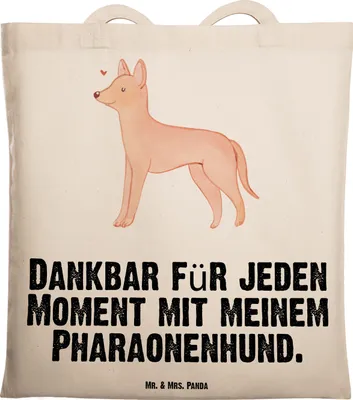 Produktbild von Mr. & Mrs. Panda Stoffbeutel Pharaonenhund Moment - Transparent - Geschenk, Pharaoh Hound, Kelb Tal-Fenek, Tasche, Laptoptasche, Einkaufstasche, Tote Bag, Jutetasche