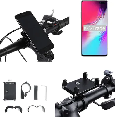 Produktbild von K-S-Trade Handyhalterung für das Fahrrad kompatibel mit Samsung Galaxy S10 Halter Lenkstange Fahrradhalterung Motorrad Bike Mount Befestigung