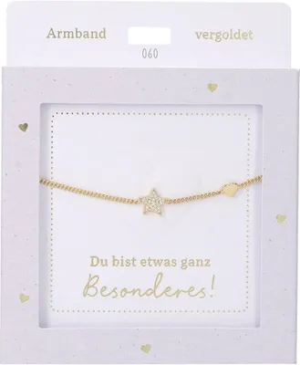 Produktbild von Depesche 13896.60 Armband in Gold, mit Stern Glitzerstein, variabel in der Länge