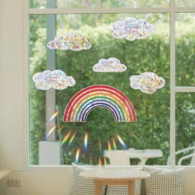 Immagine prodotto di Decorazioni arcobaleno per la cameretta dei bambini, pellicola luminosa a sette colori per finestre, pellicola arcobaleno per finestre