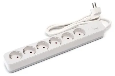 Produktbild von 5-Fach Schuko-Steckdosenleiste ohne Schalter, 1,5 m, 3G, 1,5 mm², Weiß, 5 Steckd