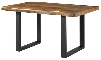 Produktbild von MASSIVMOEBEL24.DE Baumtisch Mango 140x90x77 natur lackiert / U-Beine anthrazit matt FREEFORM 5
