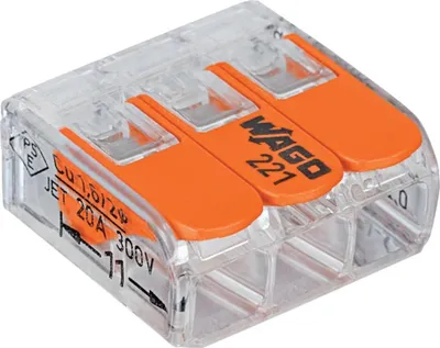 Produktbild von WAGO Wago-COMPACT-Klemme 3x0,2-4qmm transparent 5 Stk. Btl. m. R.