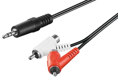 Zdjęcie produktu dla Goobay 50213, 3.5mm, Męska, 2 x RCA, Męska/Żeńska, 1,5 m, Czarny, Czerwony, Biały