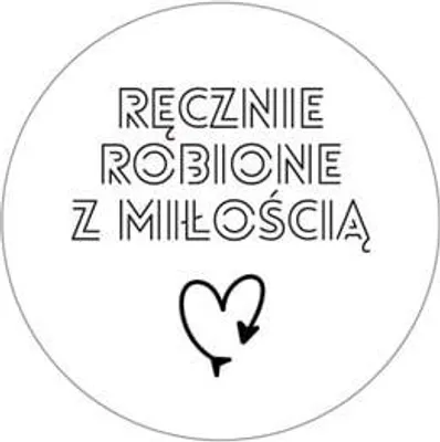 Obrázok produktu pre Okrúhle nálepky Biela ručne vyrobené s láskou