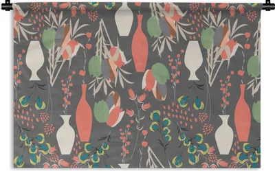 Produktbild von MuchoWow® Wandteppich Wandbehang Blumenstrauß - Blumen - Muster 60x40 cm Tapisserie Dekoration Wandtuch - Wanddekorationen