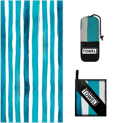 Obrázek produktu pro Nadrozměrná rychleschnoucí plážová osuška z mikrovlákna - 80x160 cm, bez písku, kompaktní a lehká, na cesty, plavání, pro dospělé a děti, C