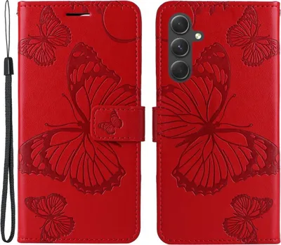 Produktbild von Samsung Galaxy A55 Hülle - Coverup Schmetterlinge Klapphülle - Rot