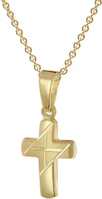 trendor 28216 Kreuz-Anhänger für Kinder Gold 333 An Vergoldeter Silberkette 1