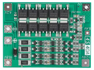 Productafbeelding van 4S 14,8 V - 16,8 V 40 A beschermingsprintplaat voor 18650 lithium-ion batterijen met balanceringsfunctie