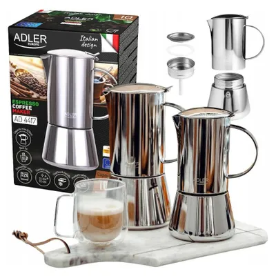 Produktbild von Espresso-Kaffeekanne 620 ml Adler AD4417: Induktion, Gas, Keramik, Halogen