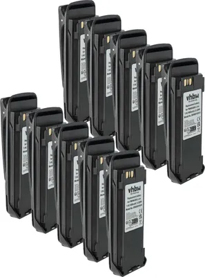 Produktbild von vhbw 10x Akku kompatibel mit Motorola MOTOTRBO DP3600, DR3000, DP3601, DP3401, DP3400 Funkgerät, Walkie Talkie (1800 mAh, 7,4 V, Li-Ion) + Gürtelclip