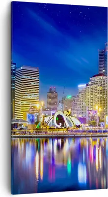 Produktbild von Bild auf Leinwand - Leinwandbild - Asien bangkok gebäude stadt - 45x80cm - Wand Bild - Wanddeko - Leinwanddruck - Bilder - Kunstdruck - Wanddekoration - Leinwand bilder - Wandkunst - PA45x80-2447