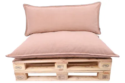 Produktbild von TexDeko Cord Palettenkissen 120x80x18 cm –Palettenpolster aus weichem Cordstoff, wasserabweisend UV-beständig, waschbarer Bezug (2-TLG Set Cappuccino)