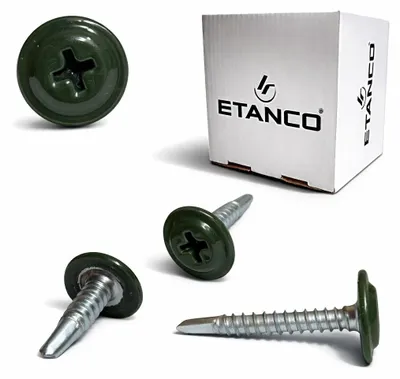 Obrázek produktu pro ETANCO GM-B samovrtné šrouby do ocelových střech, RAL 6020, chromoxidově zelená, 4,2 x 13 mm, 250 ks.