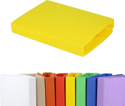 Productafbeelding van Hoeslaken 180x200 - 200x200 cm, badstof, zonnegeel