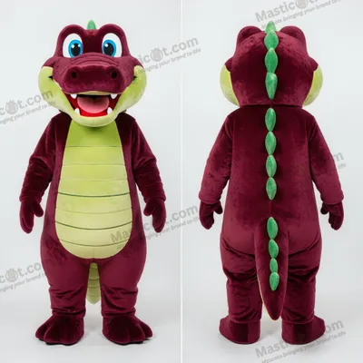 Produktbild von Krokodil-Maskottchen MASTICOT in Maronengrün