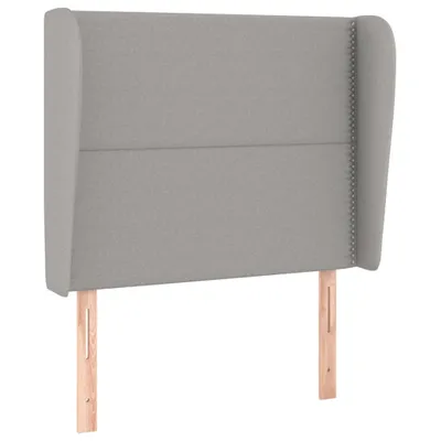 Produktbild von Kopfteil mit Ohren Hellgrau 93x23x118/128 cm Stoff