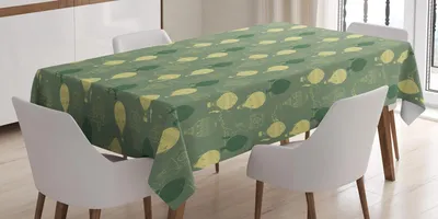Produktbild von ABAKUHAUS Fantasie Tischdecke, Ethnische Zier Heißluftballons und Künstlerische Wolken, 140 x 200 cm, Pfau Grün Gelb