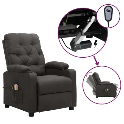 Image de Fauteuil électrique de massage Gris foncé Tissu