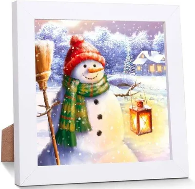 Produktbild von Winterdiamantschmuckbilder mit Holzrahmen - Diamantartige Papiere mit Tieren, Handgefertigt, Raumdekoration für Wohnbereich, Schlafbereich, Arbeitszimmer, Heim
