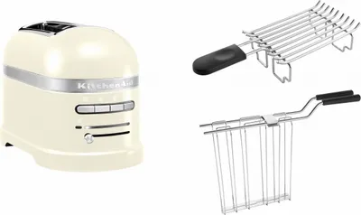 Produktbild von KitchenAid Set 1, Toaster + Brötchenaufsatz Artisan 5KMT2204 Crème