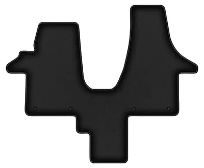 Image de Tapis de sol en moquette pour VW Transporter T5 2003-2015 (Caravelle 2os) – jeu 4 pièces, noirs, sur mesure – Wielganizator DURBAN