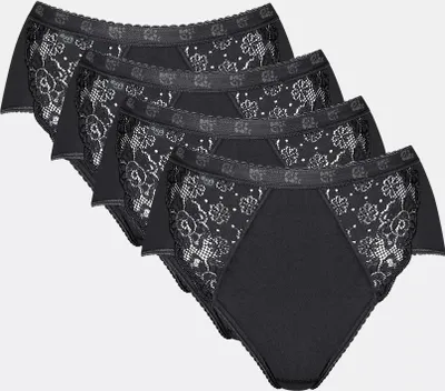Produktbild von Sloggi Damen Unterhose Chic Midi , 4-Pack, 42, Schwarz