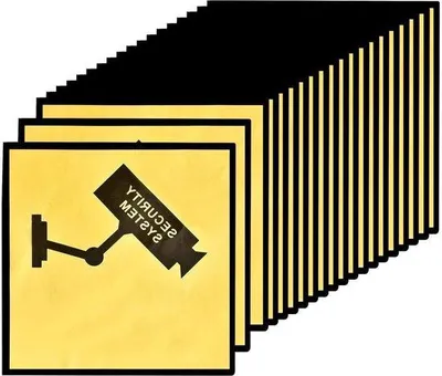 Produktbild von 20 Stück CCTV-Bewachungskamera für Heim- und Geschäftssicherheit, Sicherheitsetiketten, Warnetiketten, Sicherheitssticker.