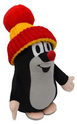 Obrázok produktu pre Krtek s červeno-žltou čapicou, výška 25 cm, v vrecku, 0+